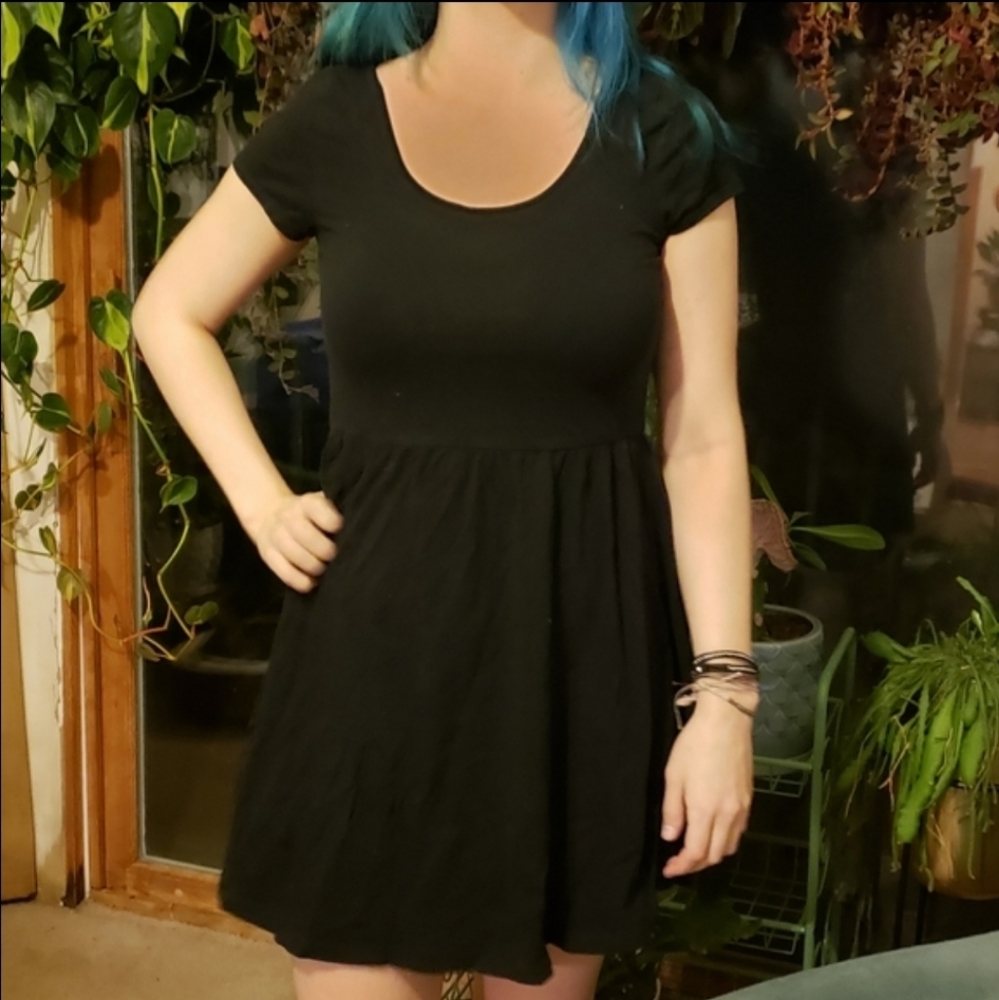 Black Scoop Neck Dress
